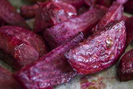 Roasted beet and quinoa salad.